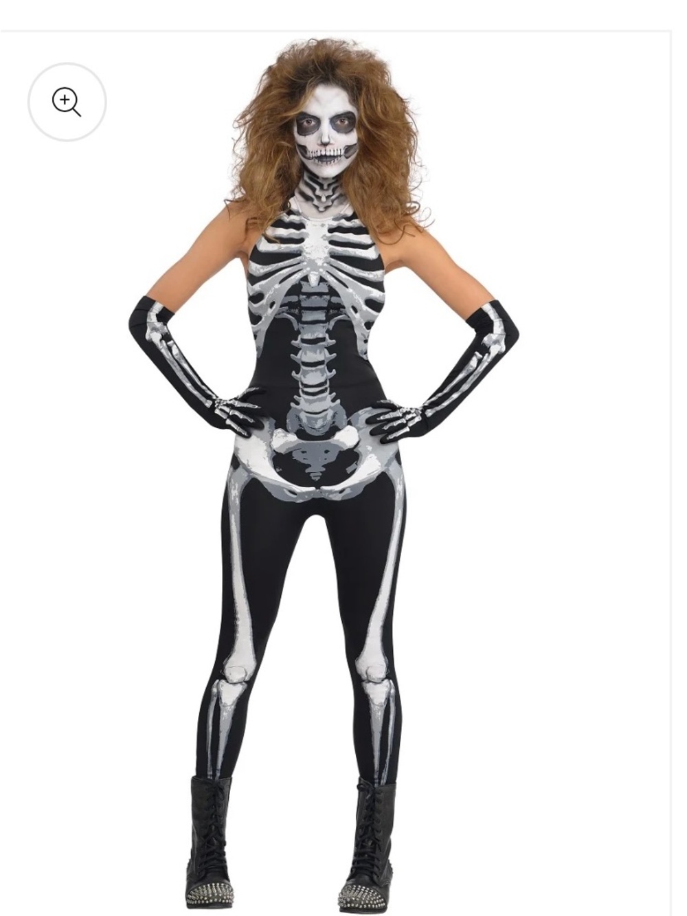 Women’s Bone-A-Fied Babe Skeleton Halloween Costume In Size Medium 6-8